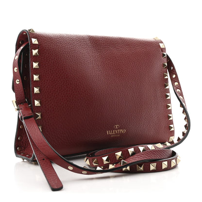 Valentino Garavani Pebbled Calfskin Medium Rockstud Flip Lock Crossbody Bag Rubin 3 of 10