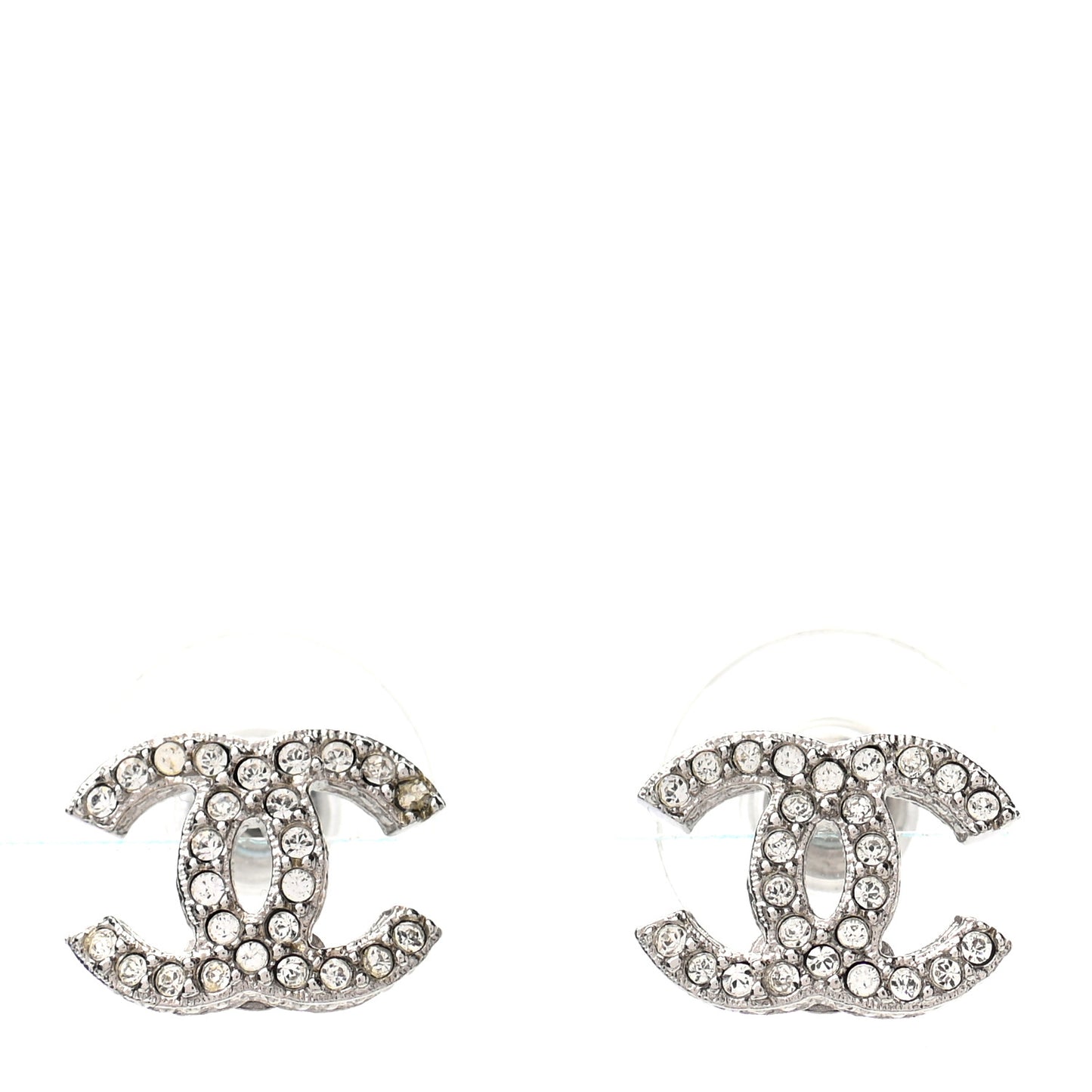 Crystal CC Earrings Silver