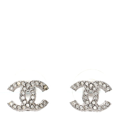Chanel Crystal CC Earrings Silver 1 of 4