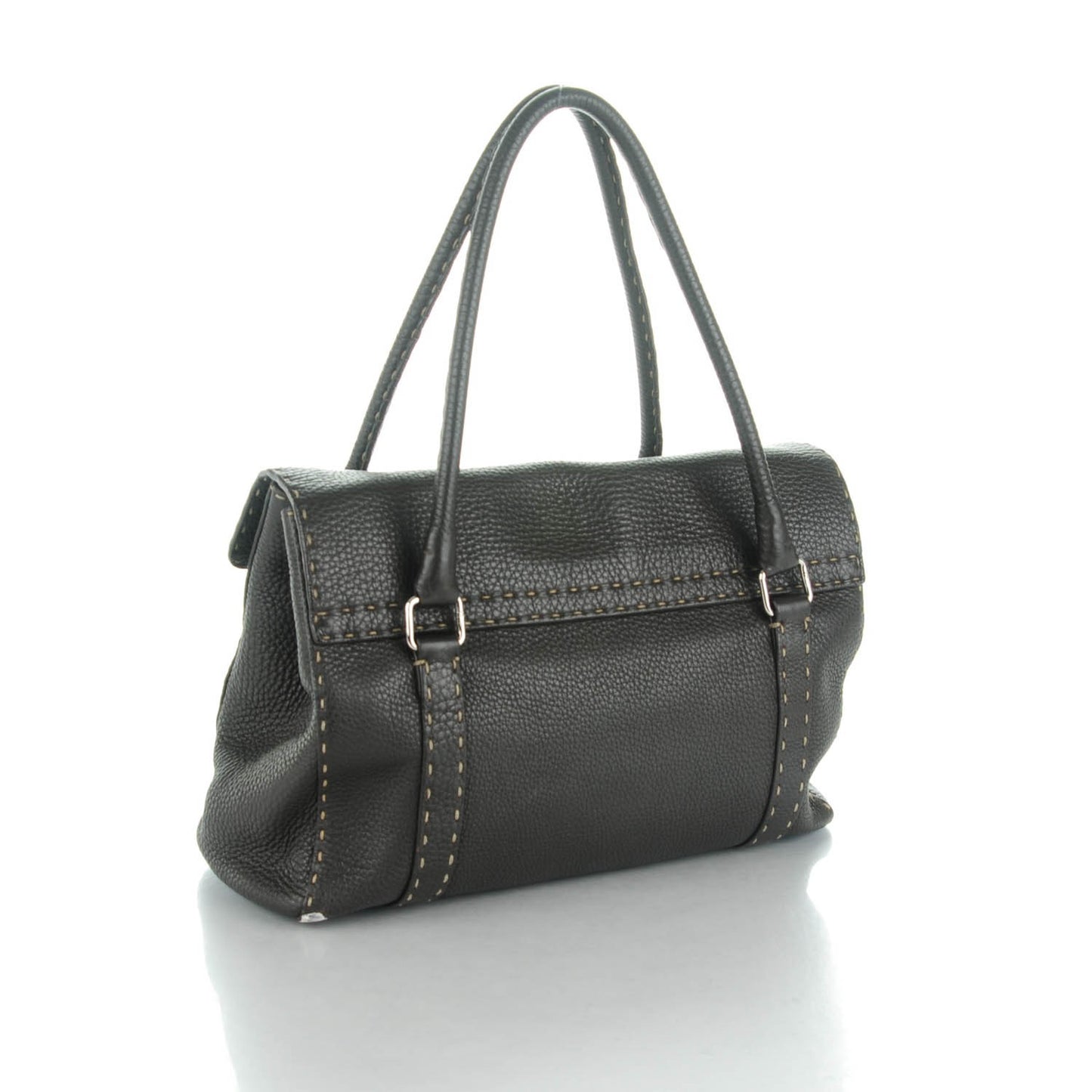 Calfskin Romano Selleria Medium Linda Satchel Brown
