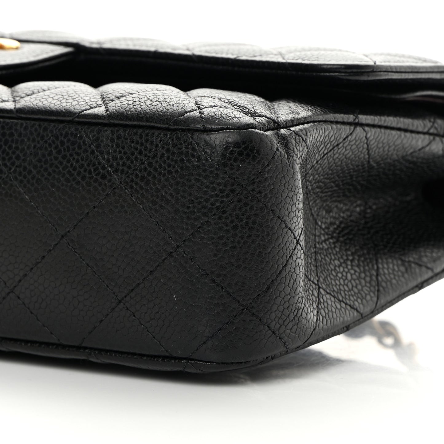 Caviar Quilted Medium Double Flap Black