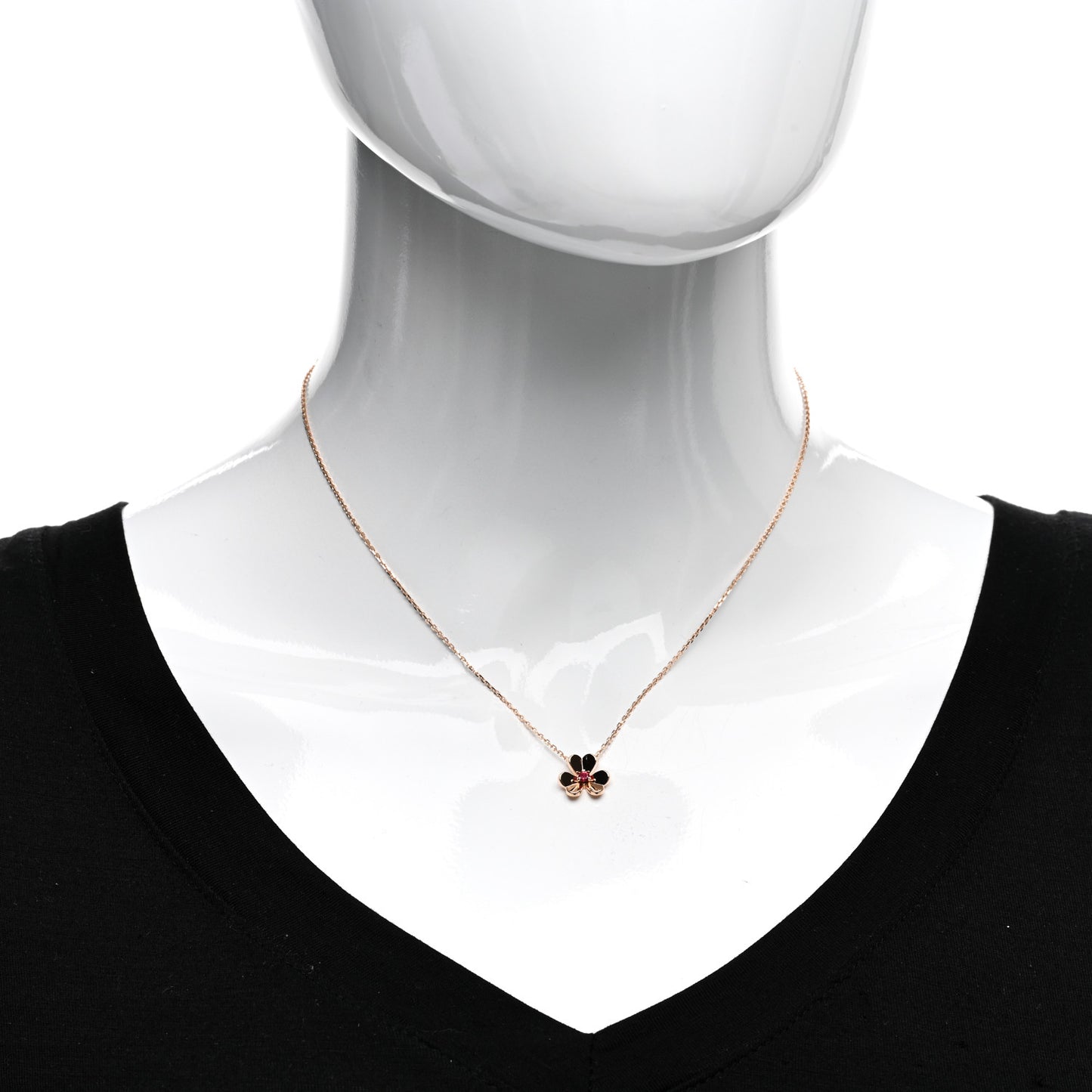 18K Rose Gold Ruby Mini Frivole Pendant Necklace