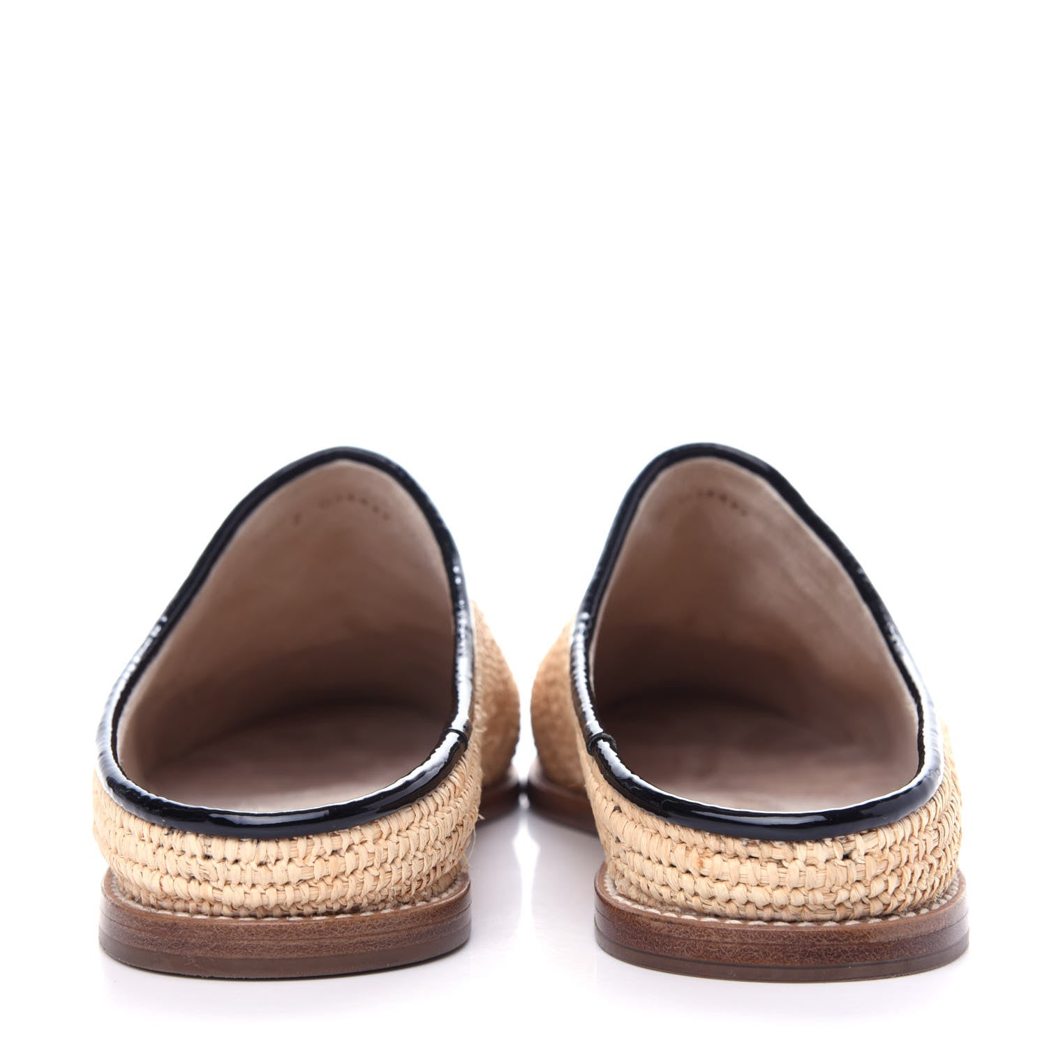 Chanel Raffia Patent Calfskin CC Espadrilles 40 Beige Black 7 of 12