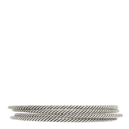 David Yurman Sterling Silver Cable Classics Bangle Bracelets Set of 4 1 of 3