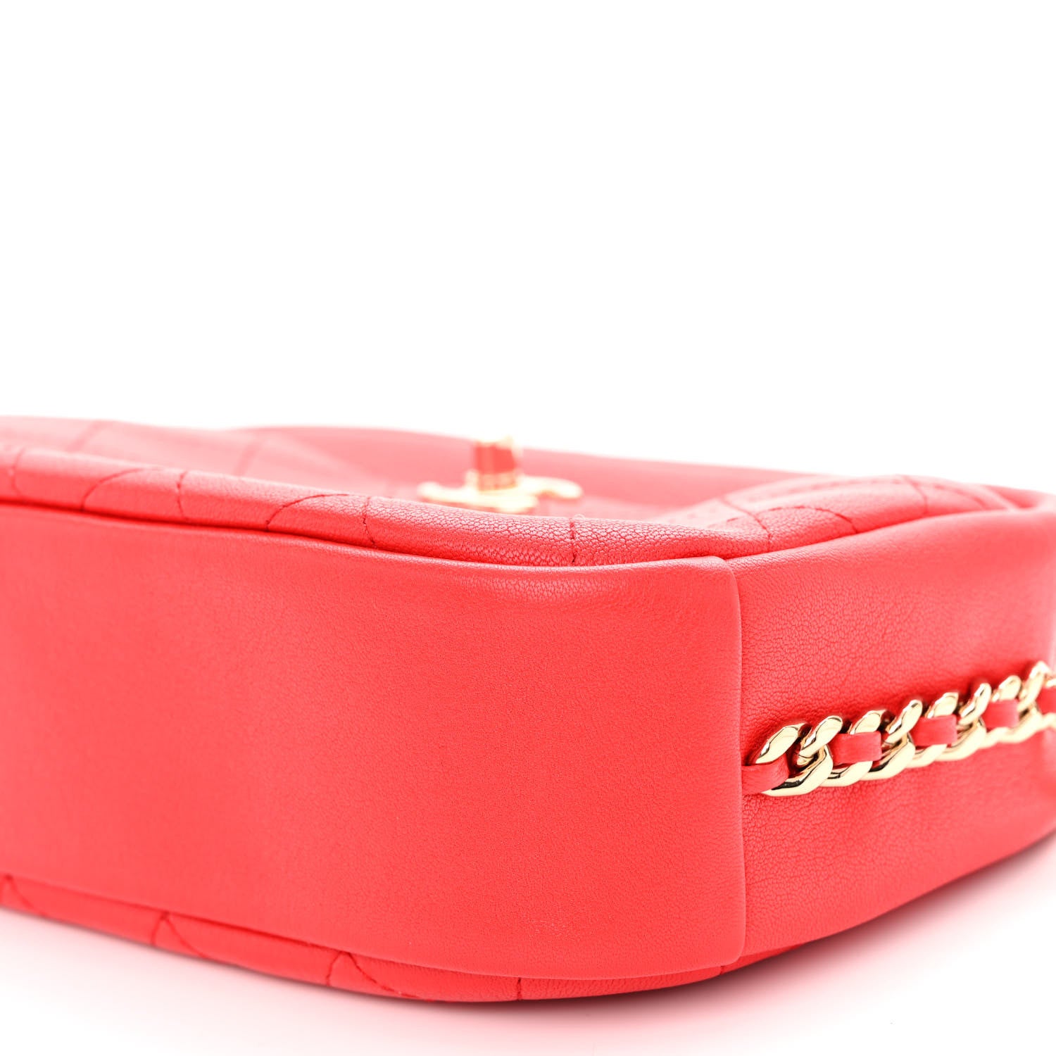 Chanel Goatskin Quilted Large Casual Trip Camera Case Bag Red 9 of 9