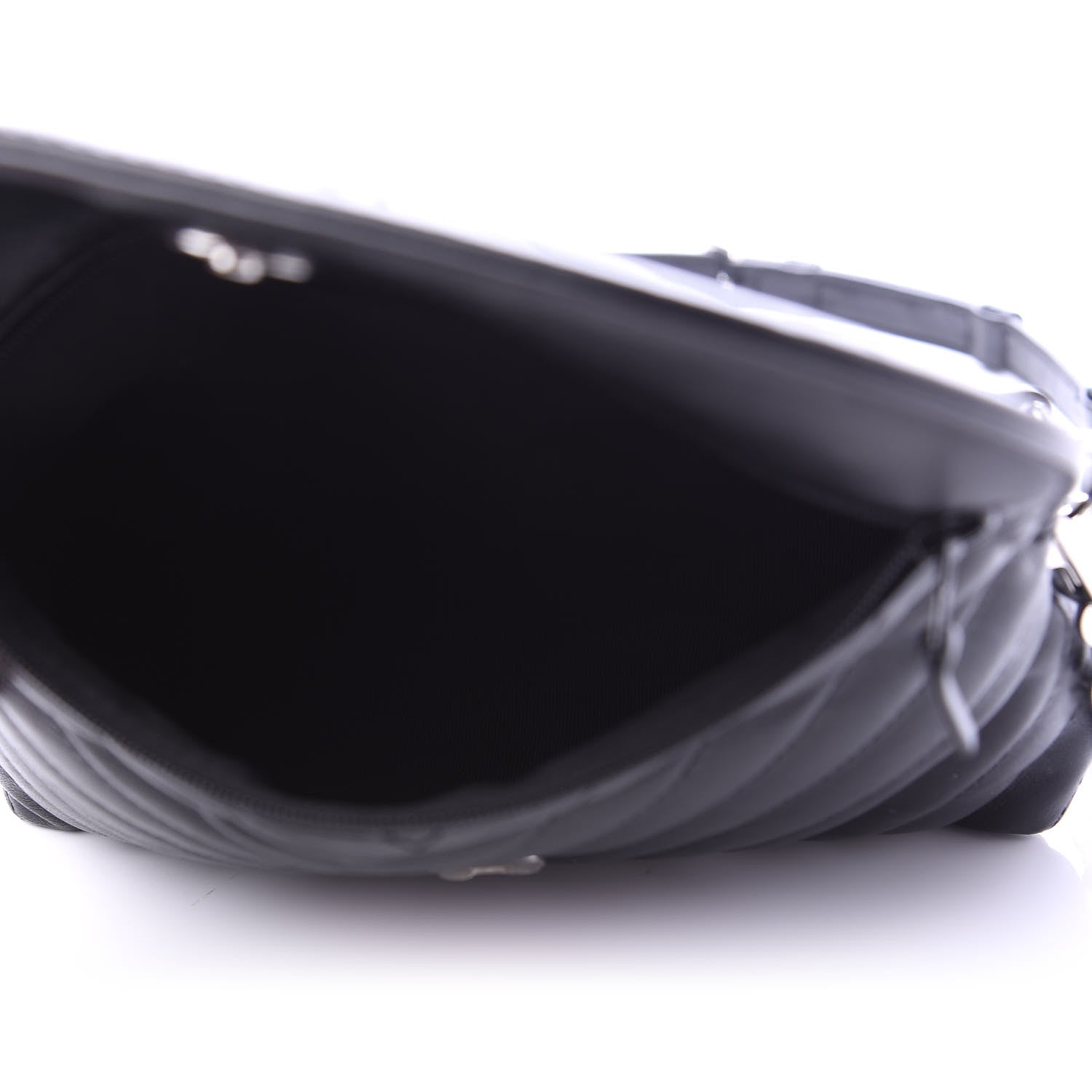 Chanel Calfskin Chevron Waist Belt Bag Black 5 of 14