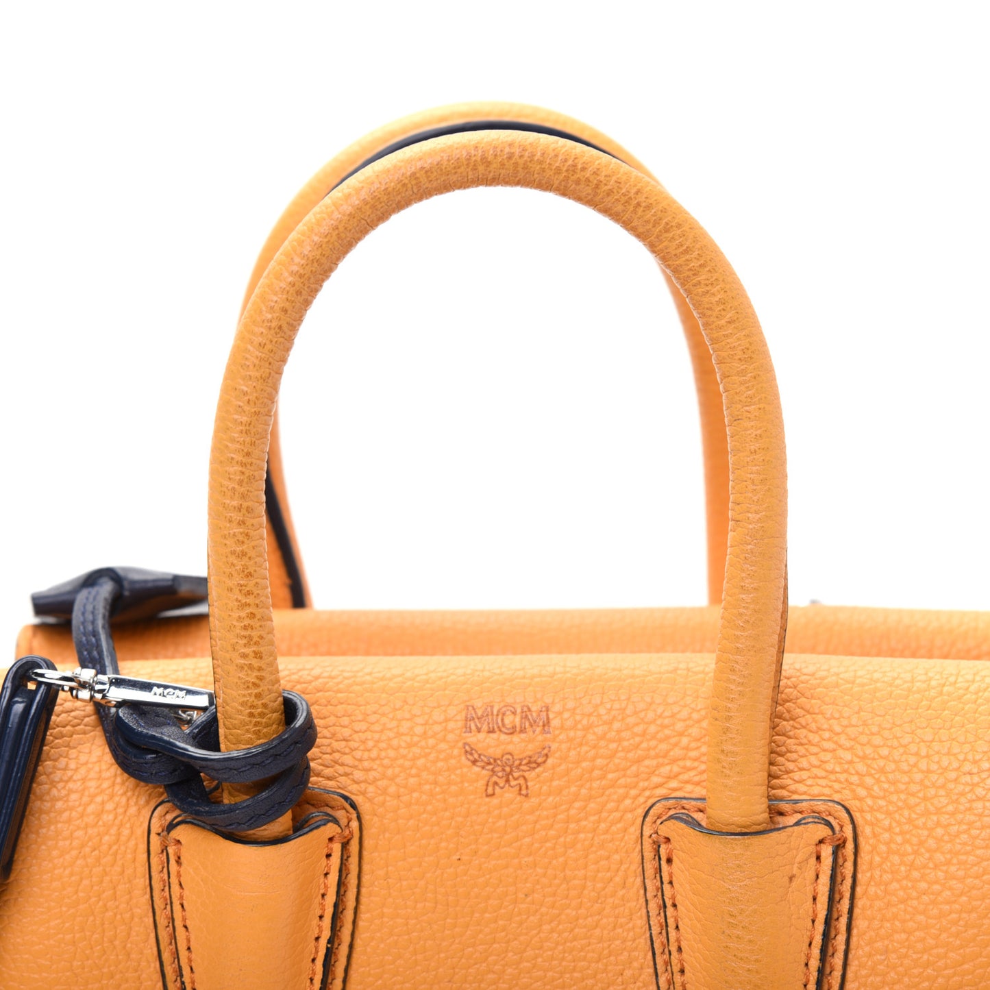 Grained Calfskin Bi-Color Mini Milla Tote Yellow Black