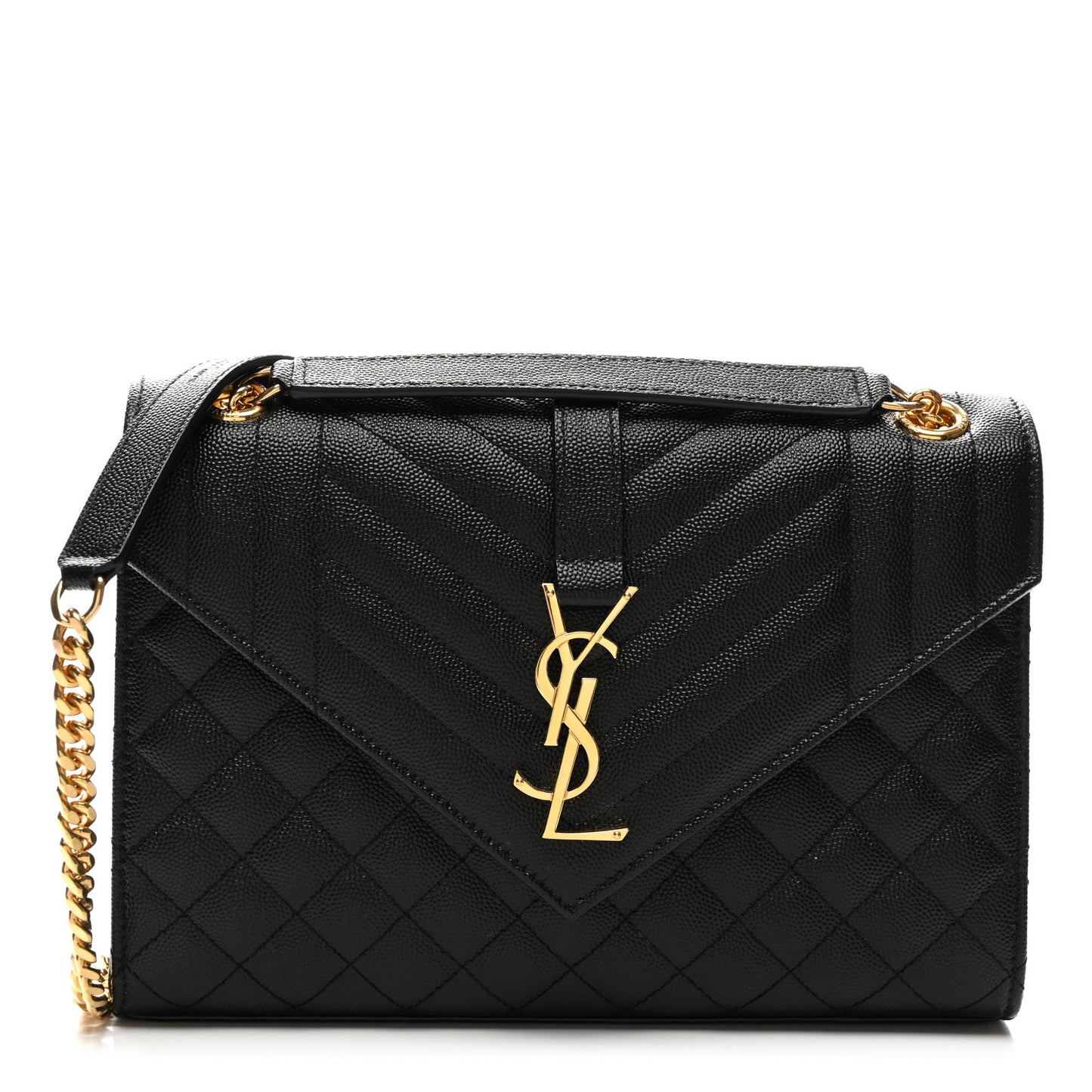 Grain De Poudre Textured Mixed Matelasse Triquilt Medium Monogram Satchel Black