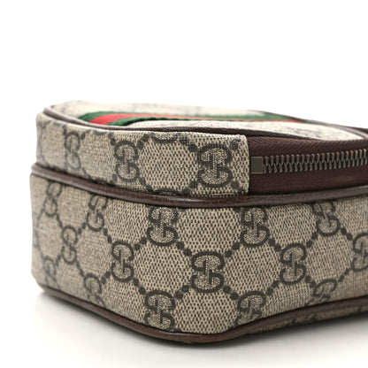Gucci GG Supreme Monogram Web Mini Ophidia Double Zip Messenger Bag Beige New Acero 9 of 10