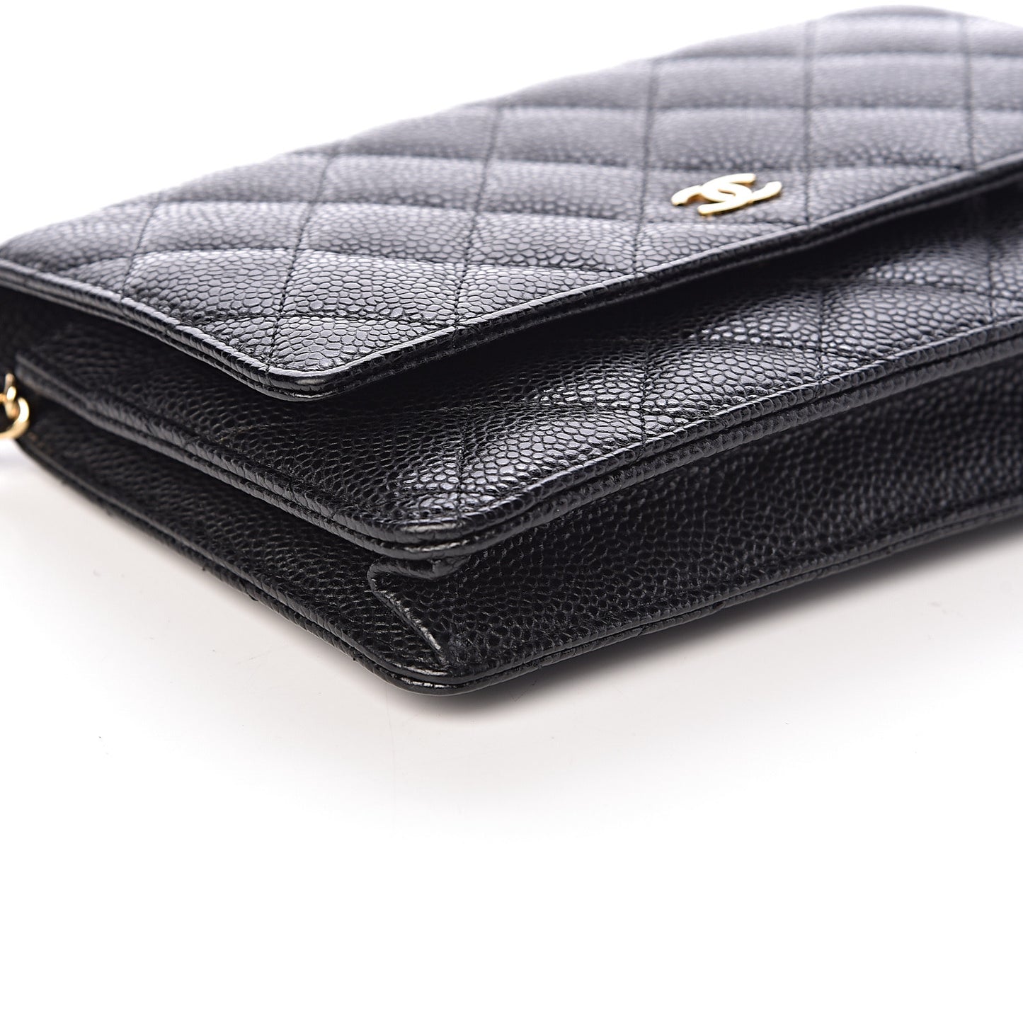 Caviar Quilted Wallet On Chain WOC Black