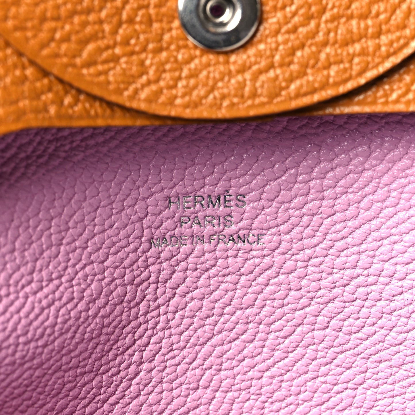 Chevre Mysore Bastia Verso Coin Purse Caramel Mauve Sylvestre