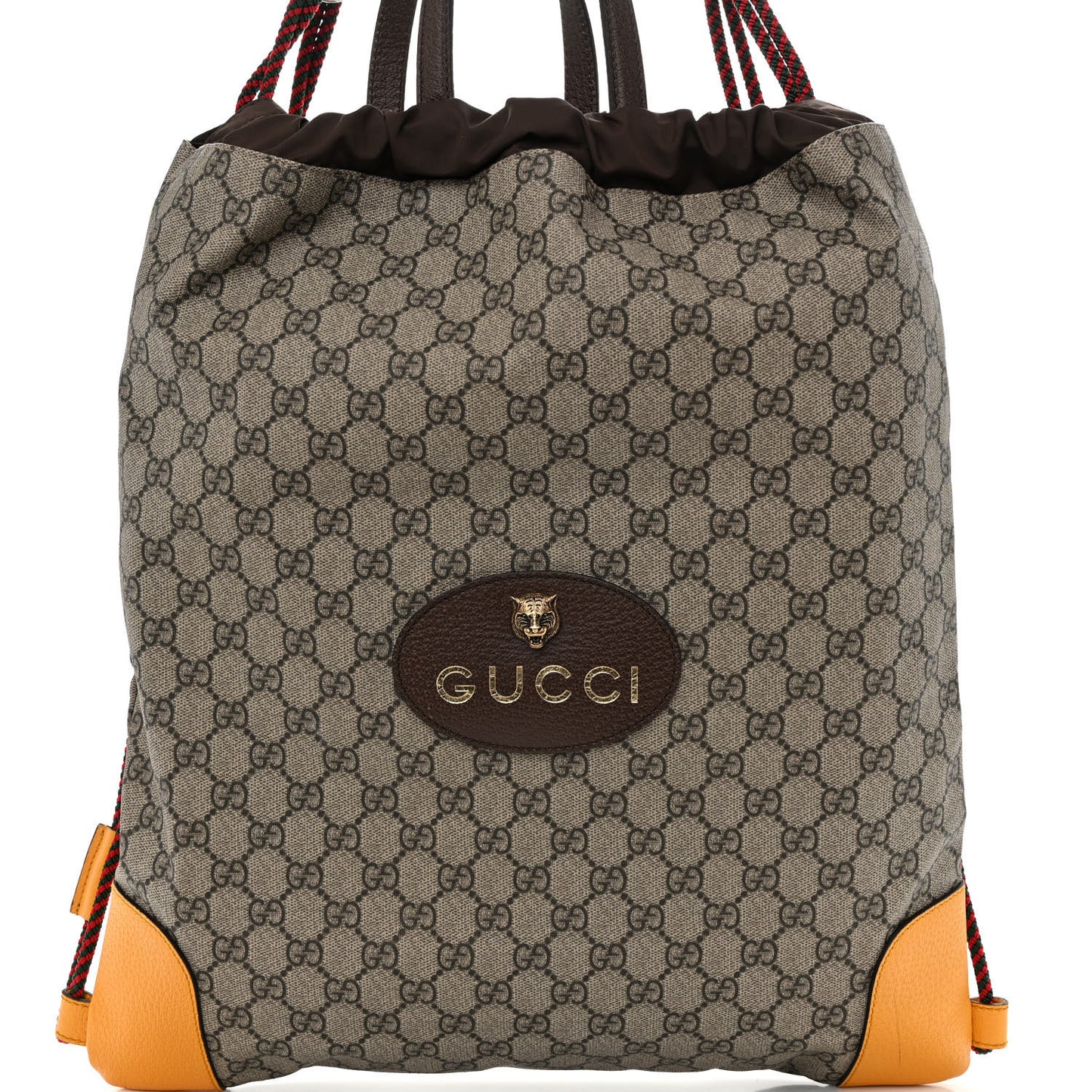 GG Supreme Monogram Neo Vintage Drawstring Backpack Beige New Acero Crop