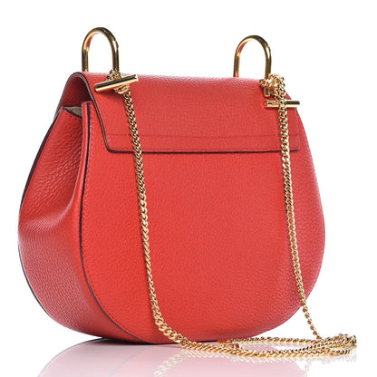 Chloe Grained Lambskin Drew Shoulder Bag Plaid Red 3 of 15