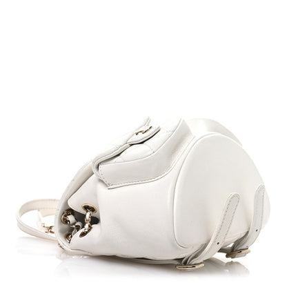 Chanel Shiny Caviar Quilted Small Duma Pockets Drawstring Backpack White 4 of 11