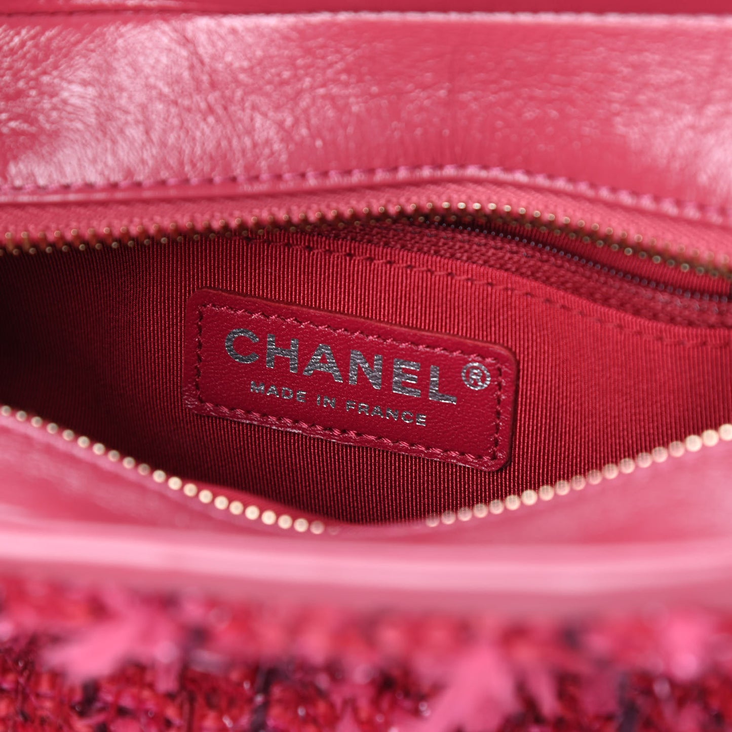 Tweed Calfskin Small Gabrielle Hobo Pink