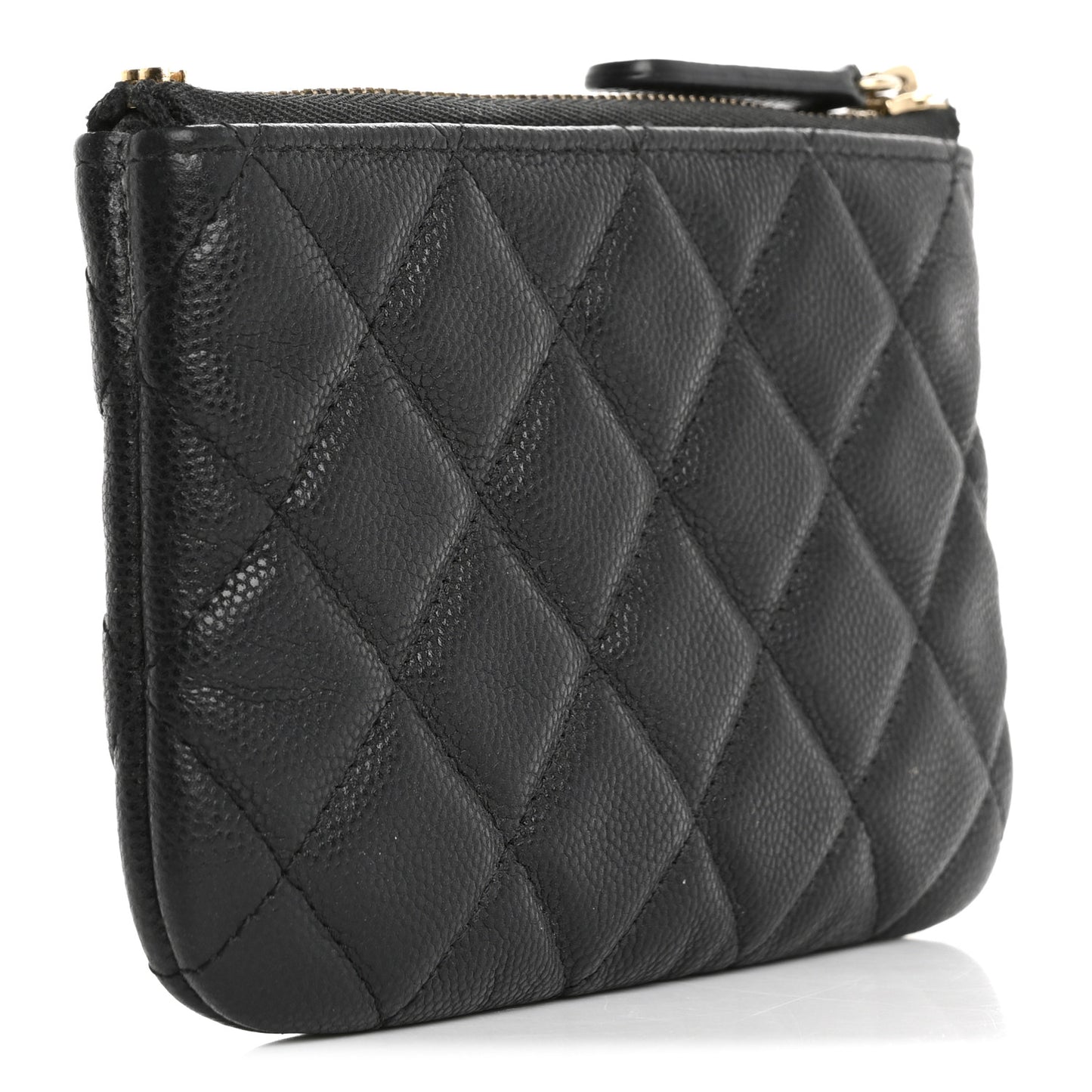 Caviar Quilted Small Cosmetic Case Black