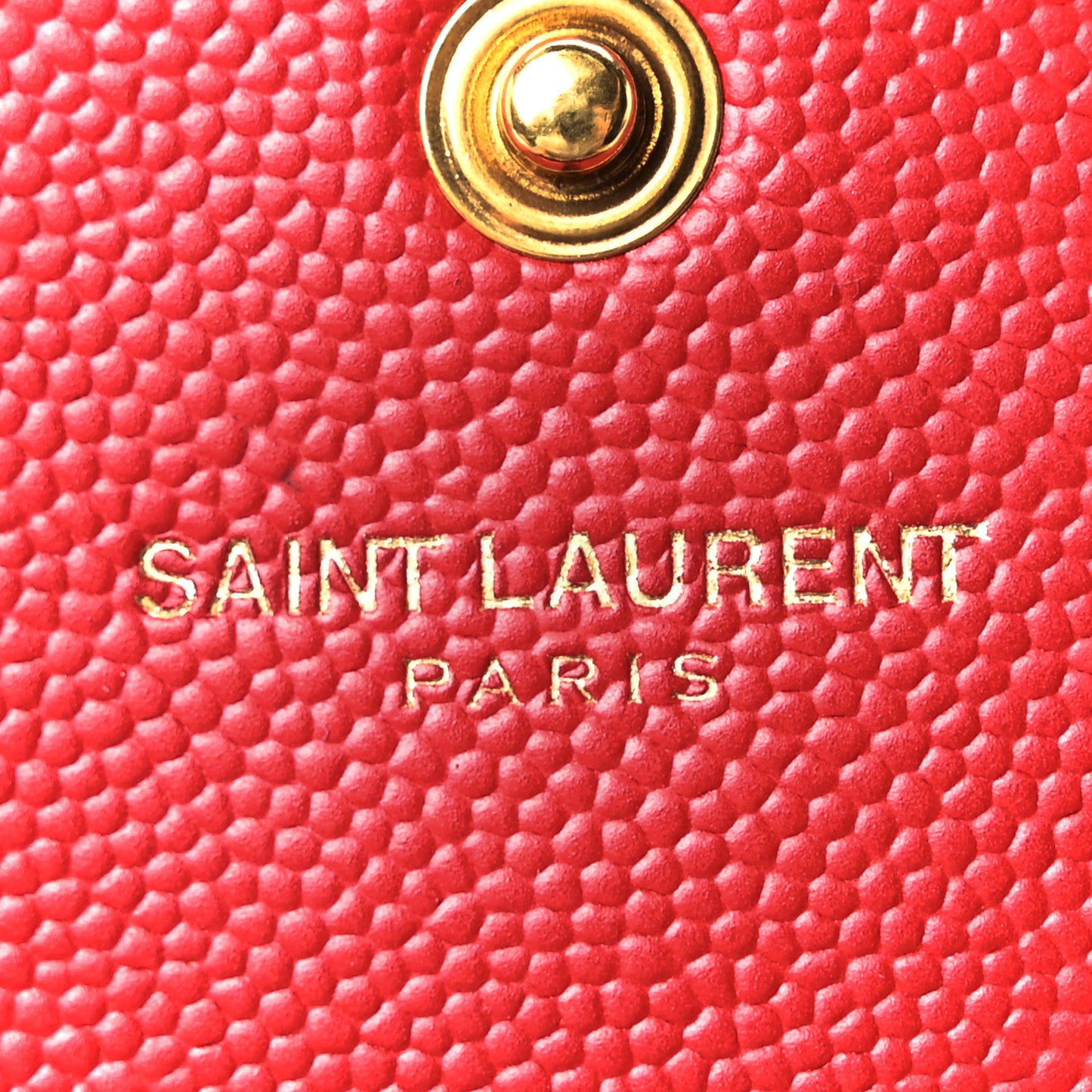 Grain De Poudre Matelasse Chevron Monogram Envelope Chain Wallet  New Red