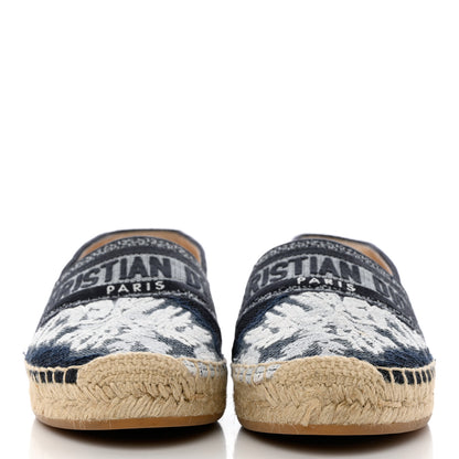 Christian Dior Canvas Tie and Dior Embroidered Granville 15mm Espadrilles 38 Denim 2 of 13
