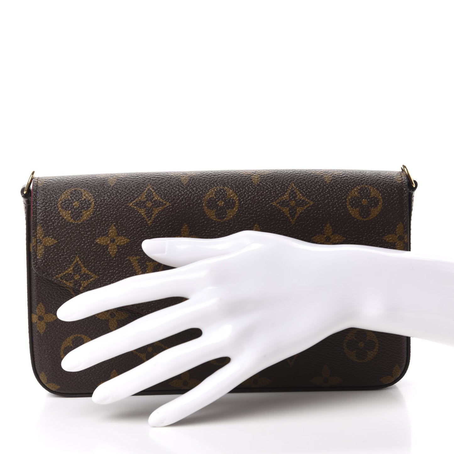 Monogram Pochette Felicie Chain Wallet Fuchsia