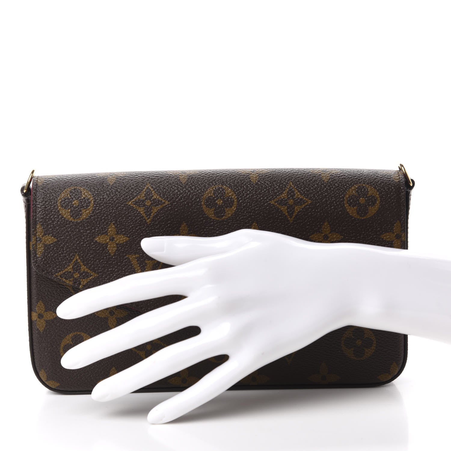 Louis Vuitton Monogram Pochette Felicie Chain Wallet Fuchsia 2 of 10