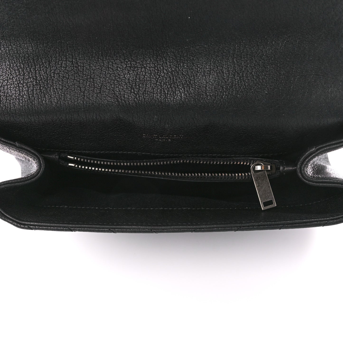 Sheepskin Matelasse Chevron Monogram Medium College Bag Black