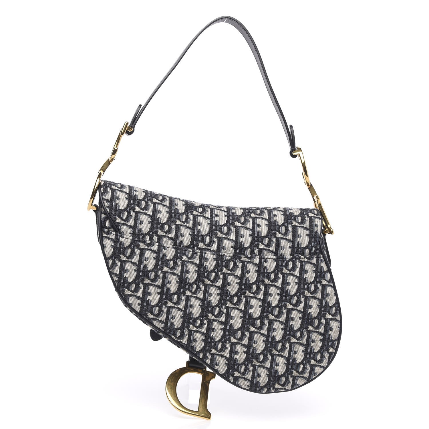 Christian Dior Oblique Saddle Bag Blue 3 of 10