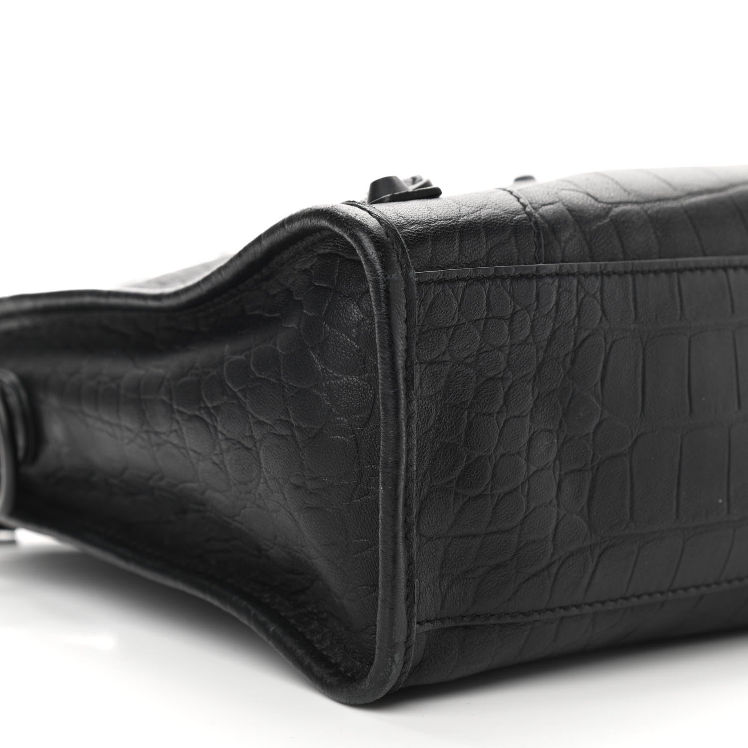 Balenciaga Matte Supple Lambskin Crocodile Embossed Classic Black Hardware S City Black 7 of 9