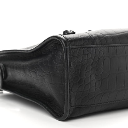 Balenciaga Matte Supple Lambskin Crocodile Embossed Classic Black Hardware S City Black 7 of 9