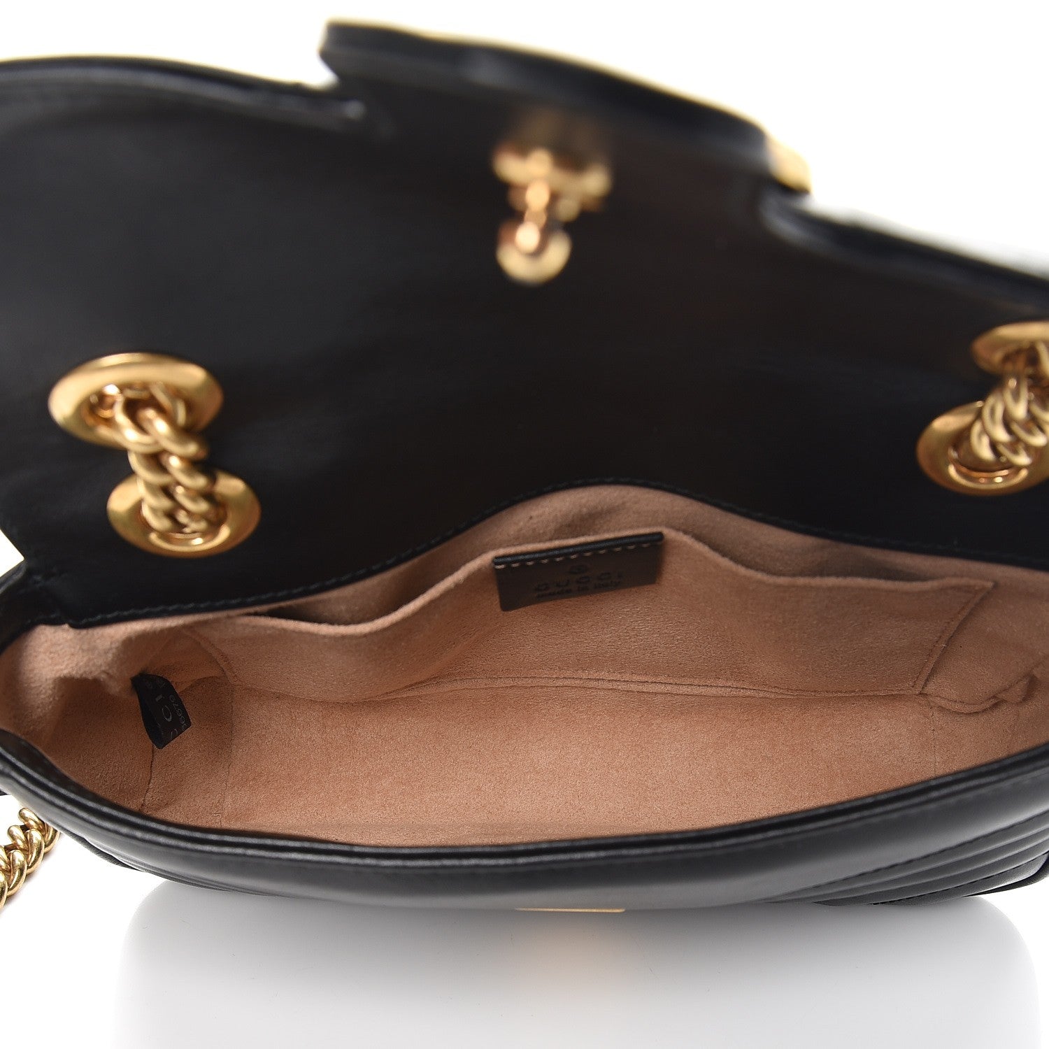 Gucci Calfskin Matelasse Mini GG Marmont Shoulder Bag Black 5 of 9