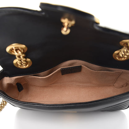 Gucci Calfskin Matelasse Mini GG Marmont Shoulder Bag Black 5 of 9
