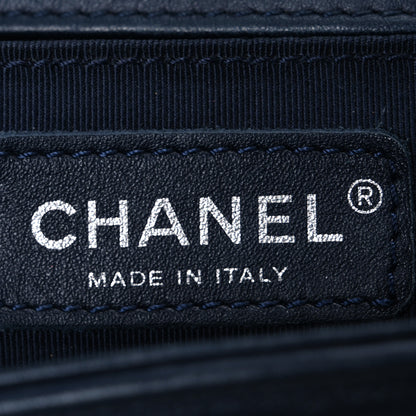 Chanel Calfskin Quilted Medium Boy Flap Dark Navy 6 of 12