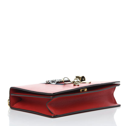 Gucci Calfskin Web Medium Peony Chain Shoulder Bag Red 4 of 13