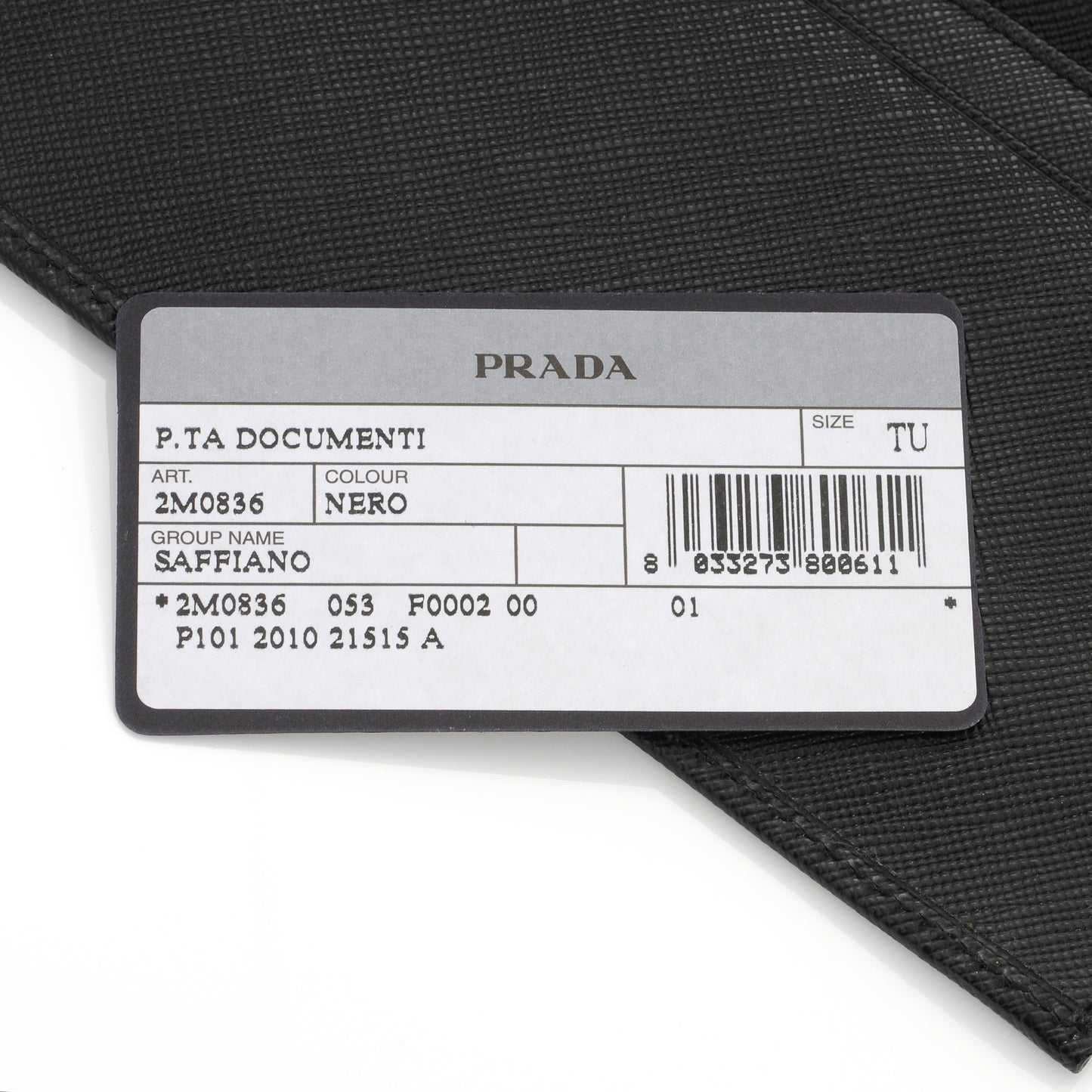 Saffiano Document Wallet Nero Black