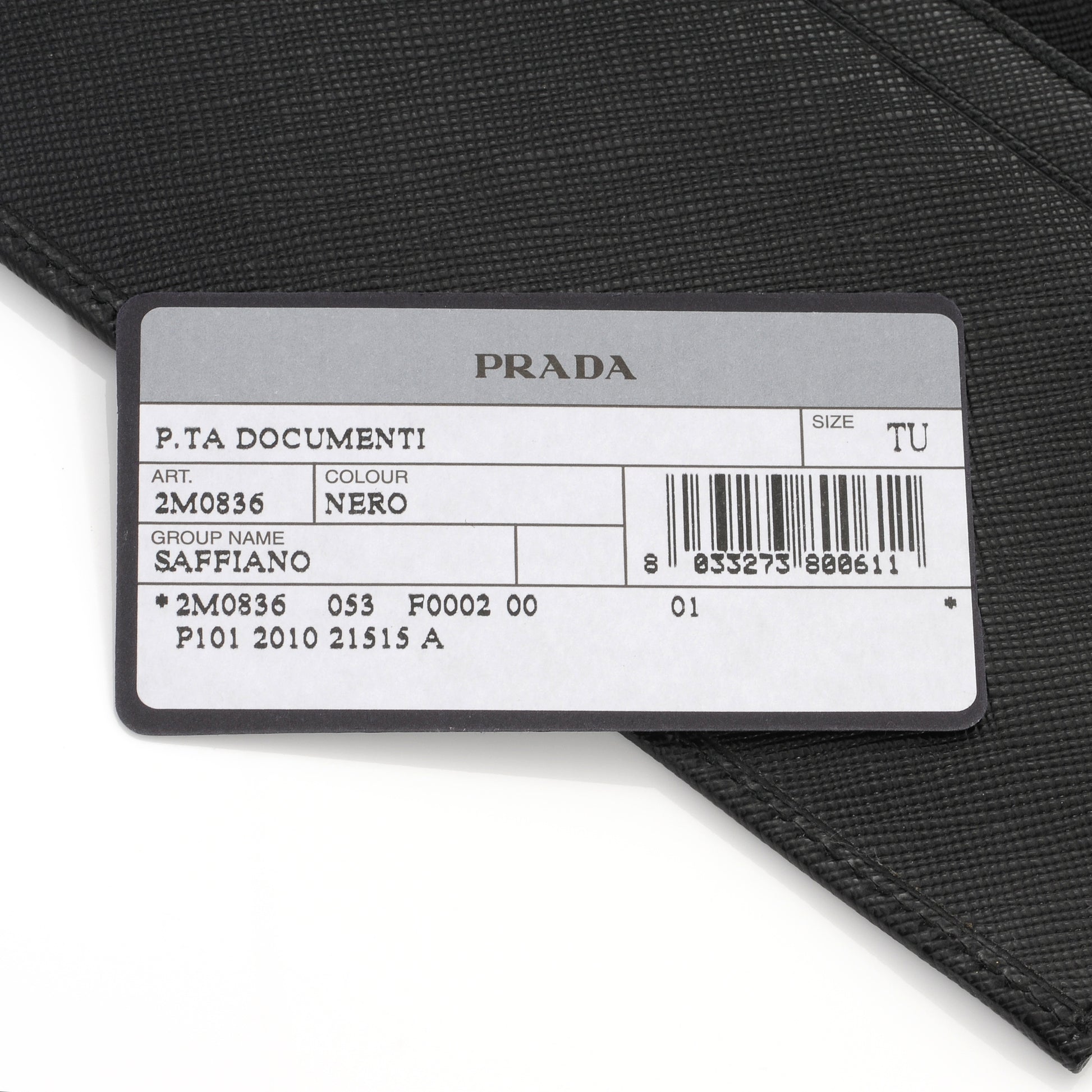 Prada Saffiano Document Wallet Nero Black 7 of 7