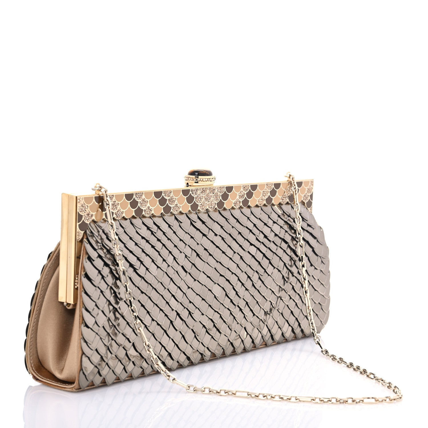 Judith Leiber Crystal Metallic Clutch Antique Gold 2 of 5