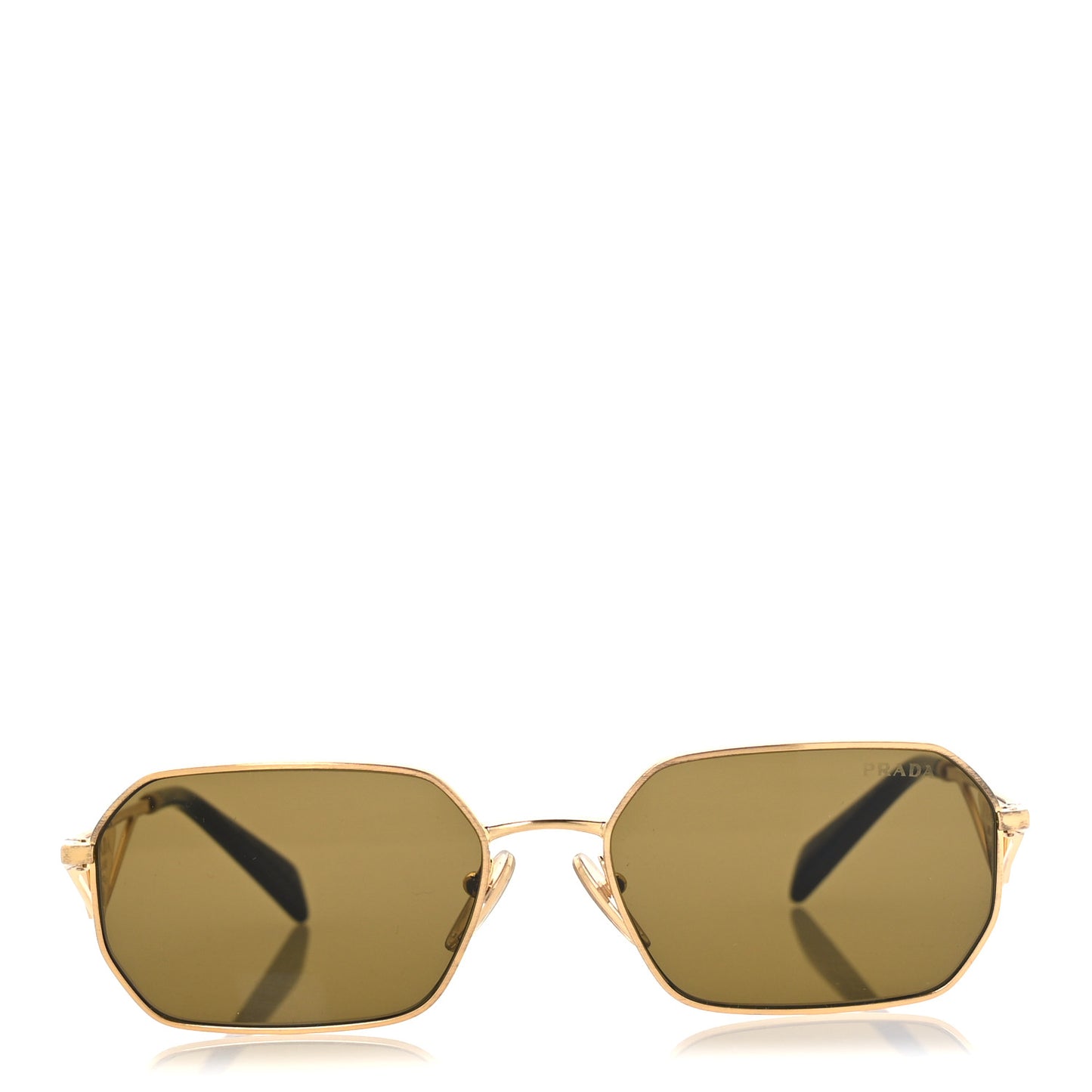 Metal Symbole Triangle Logo Sunglasses SPR A51 Gold Brown