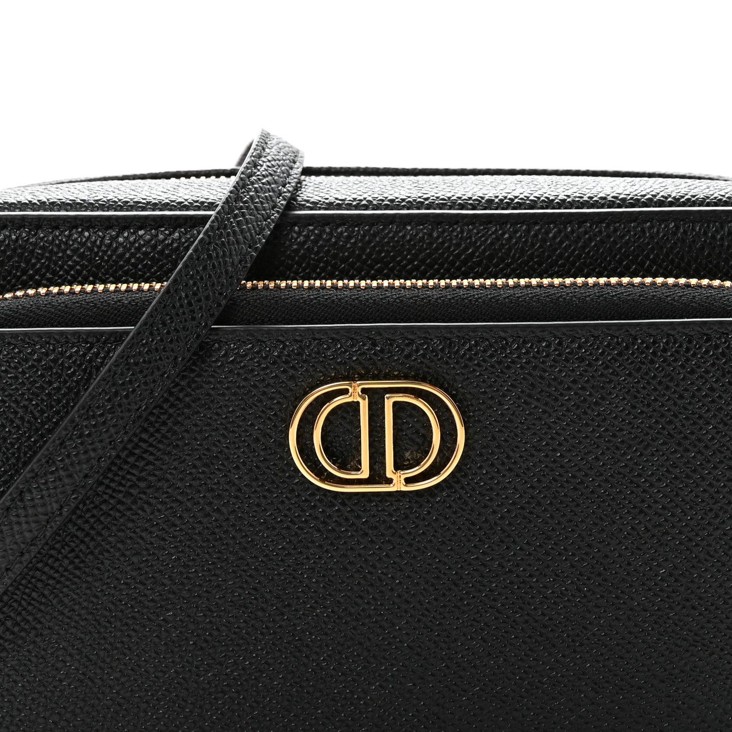Grained Calfskin Caro Double Pouch Black