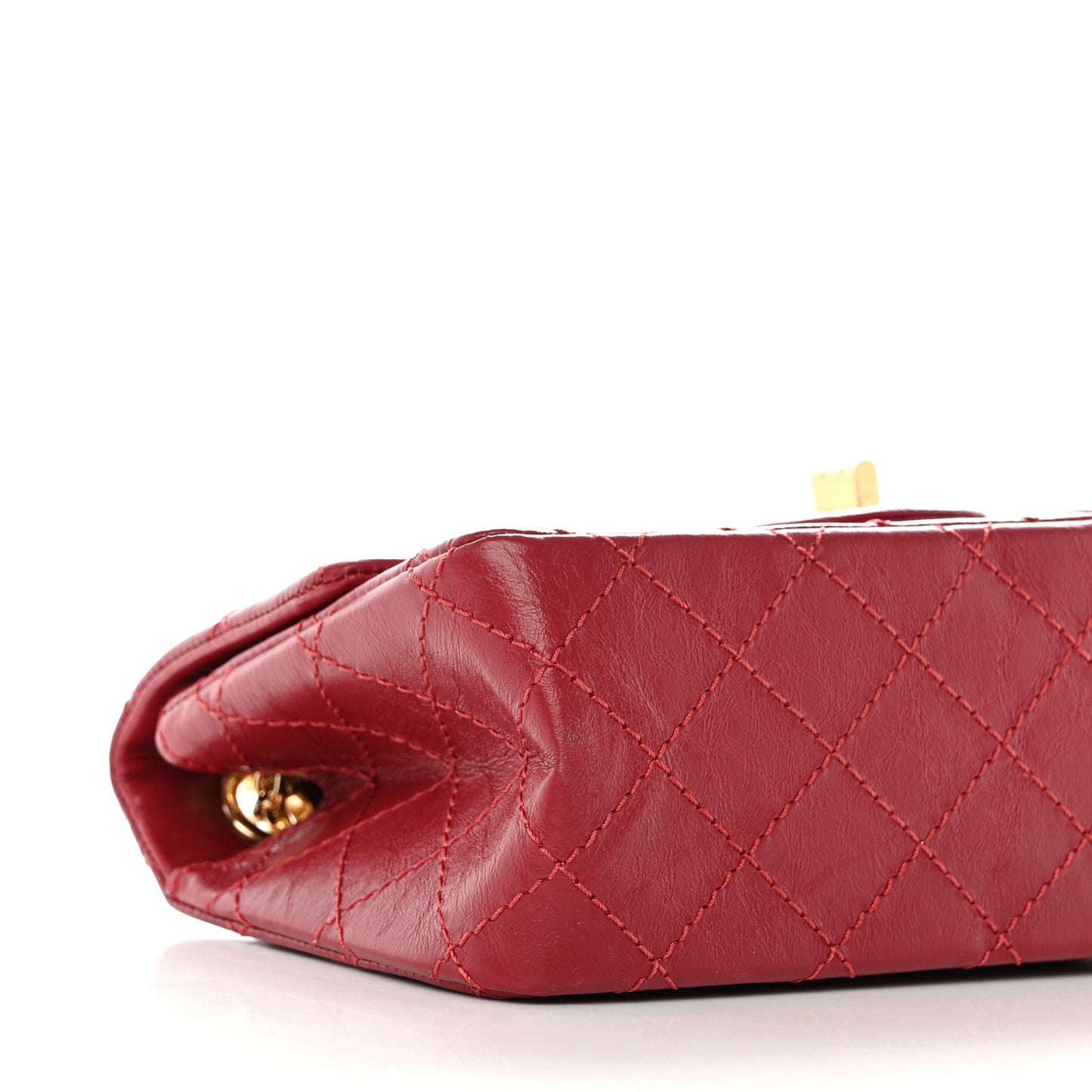 Aged Calfskin Quilted 2.55 Reissue Mini Flap Red