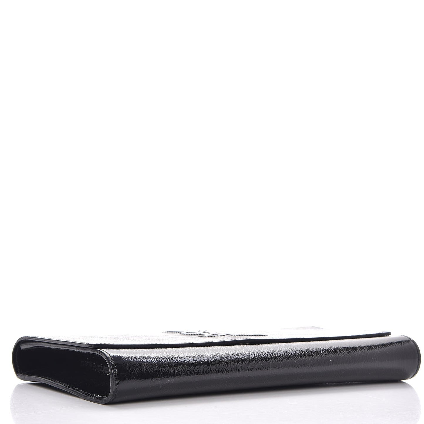 Textured Patent Monogram Large Belle De Jour Clutch Black