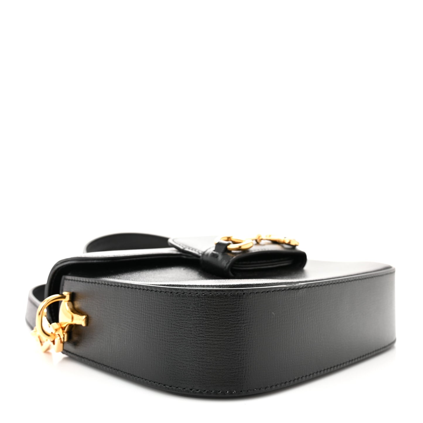 Azalea Calfskin Web Mini Horsebit 1955 Shoulder Bag Black