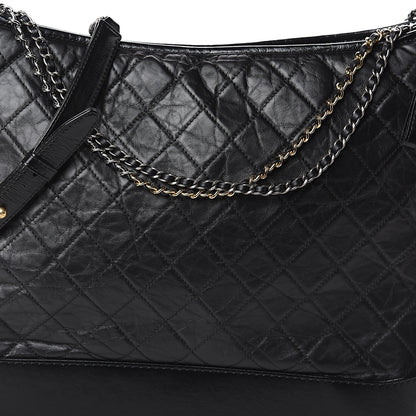 Chanel Aged Calfskin Quilted Maxi Gabrielle Hobo Black 7 of 9