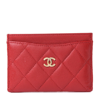 Chanel Caviar Quilted Card Holder Red 1 of 10