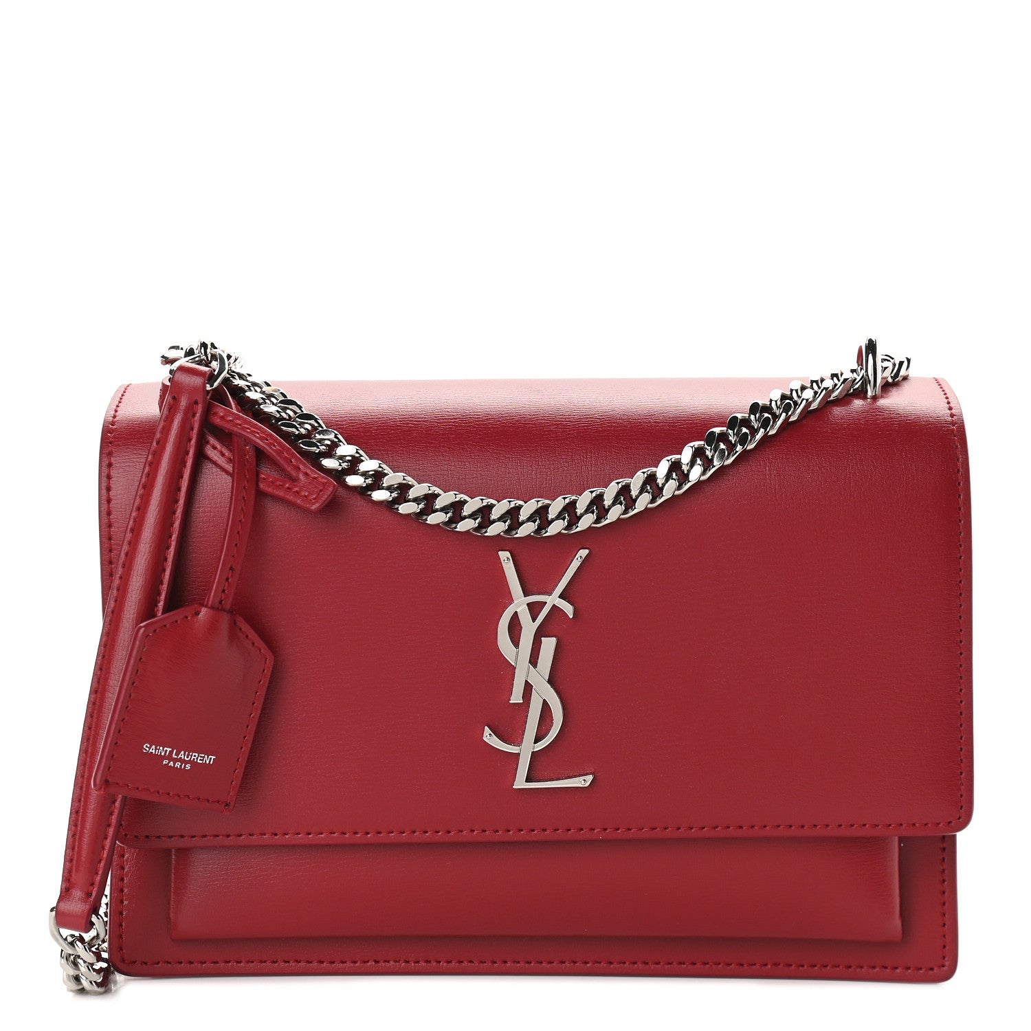Saint Laurent Calfskin Medium Monogram Sunset Rouge Eros 1 of 11