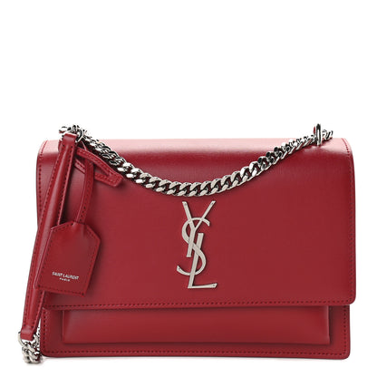 Saint Laurent Calfskin Medium Monogram Sunset Rouge Eros 1 of 11