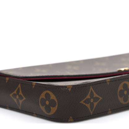 Louis Vuitton Monogram Pochette Felicie Chain Wallet Fuchsia 8 of 9