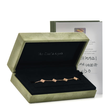 Van Cleef & Arpels 18K Rose Gold 6 Motifs Sweet Alhambra Bracelet 5 of 5