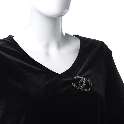 Chanel Lambskin Crystal CC Brooch Black Gold 2 of 5