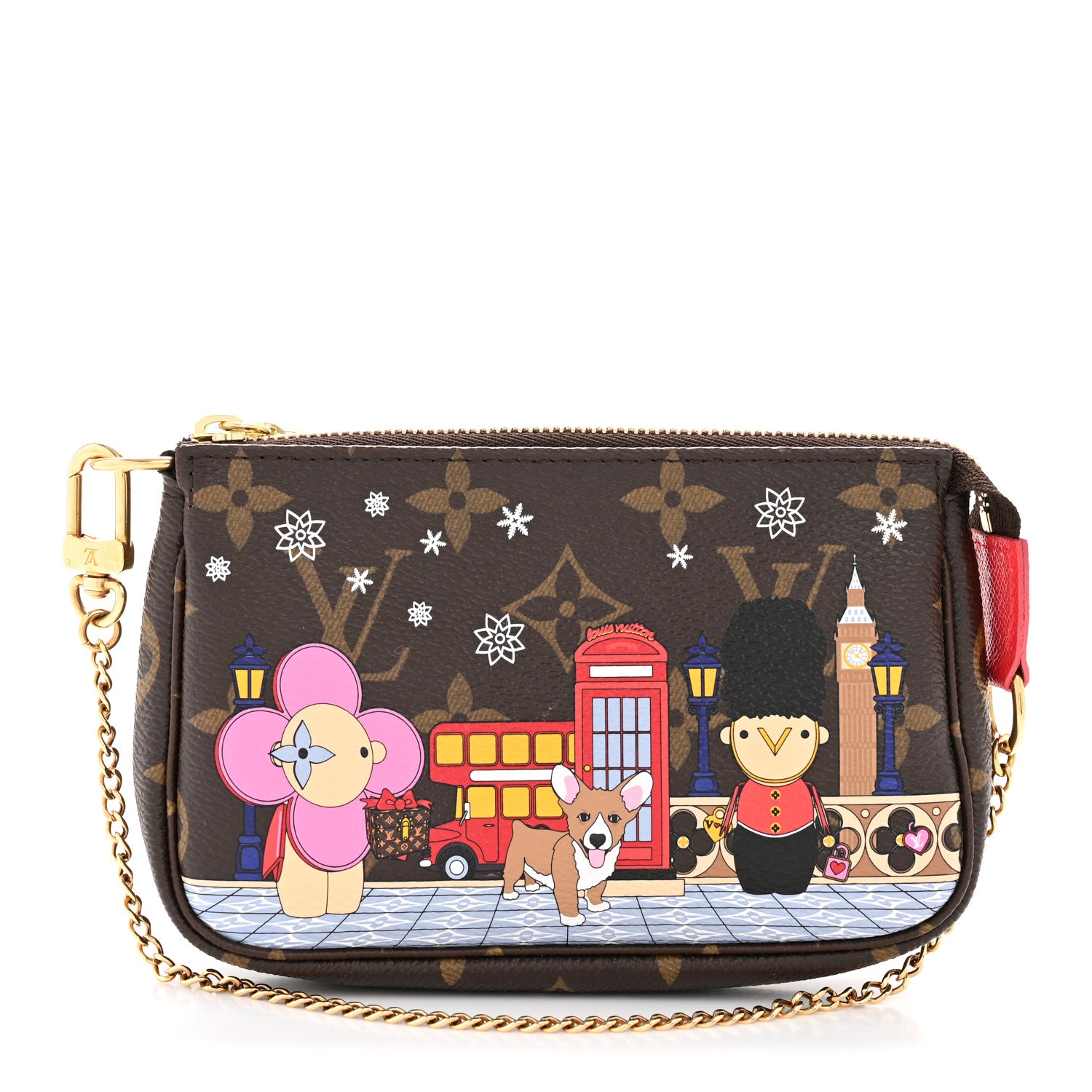 Louis Vuitton Monogram 2021 Christmas Animation London Mini Pochette Accessories Red 1 of 8