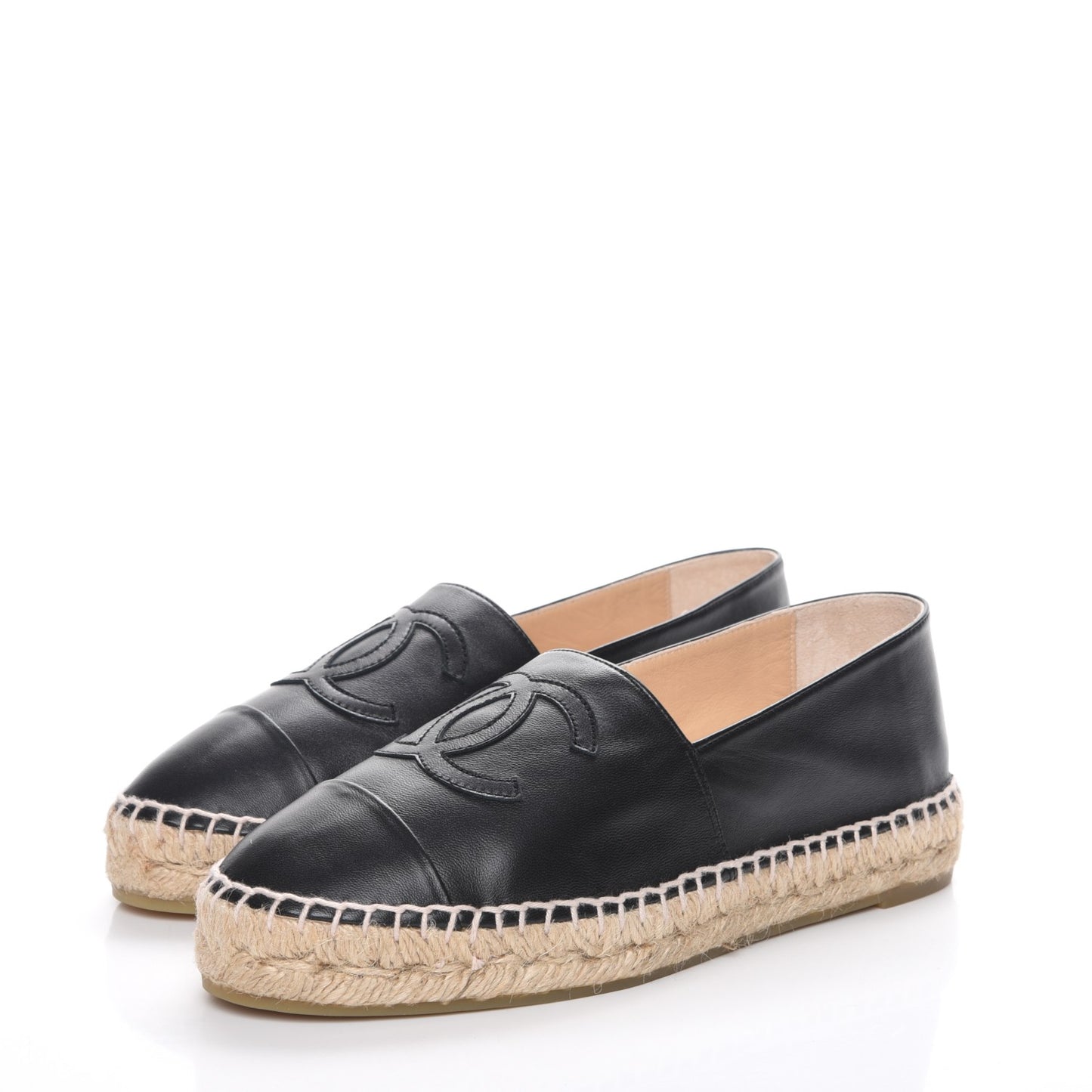 Lambskin CC Espadrilles 37 Black