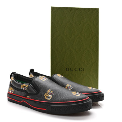Gucci GG Supreme Monogram Tiger Face Mens 1977 Slip-On Sneakers 12 Black Multicolor 8 of 8